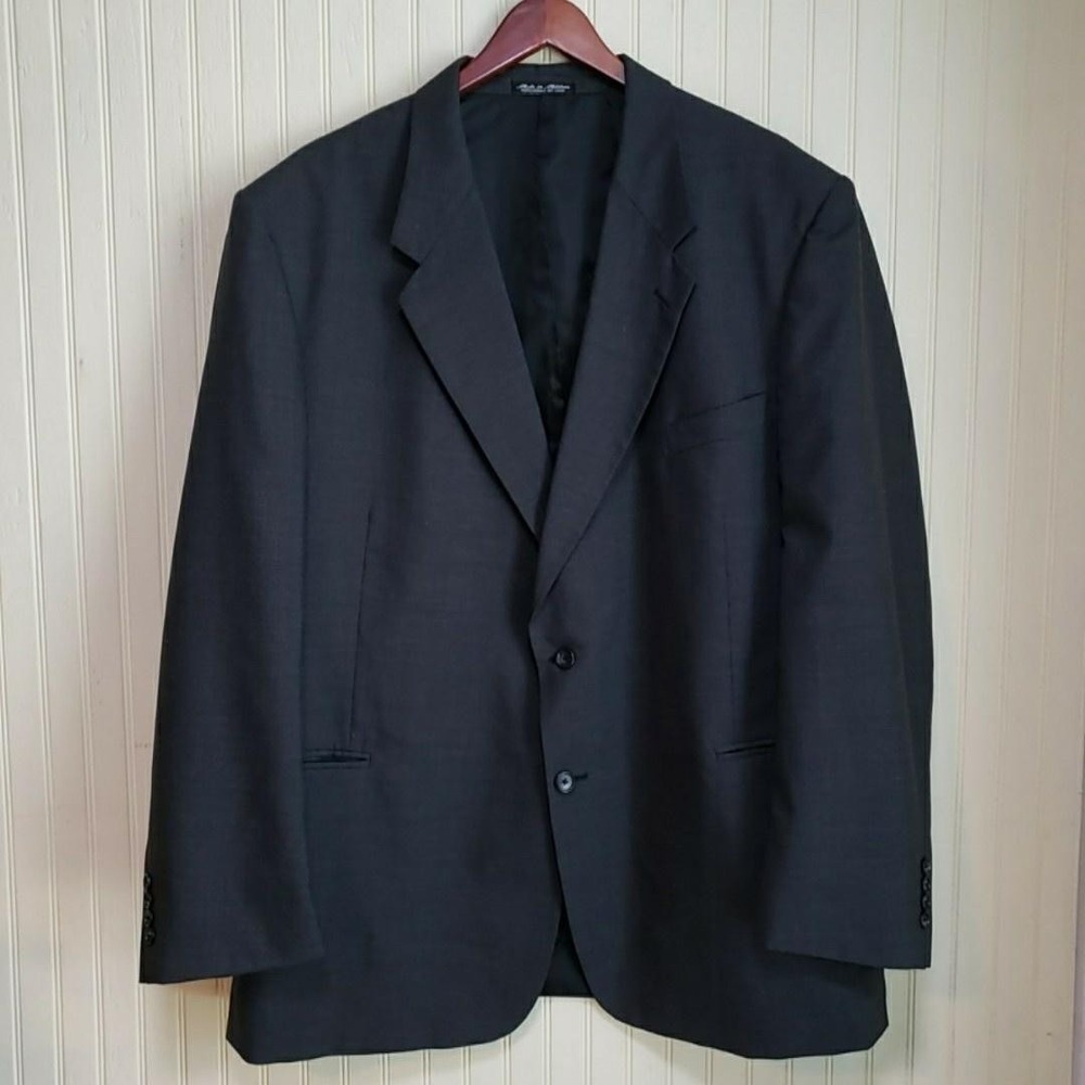 Kilburne And Finch Suit Jacket Mens 52L Gray Wool Check 2 Button Notch Lapel
